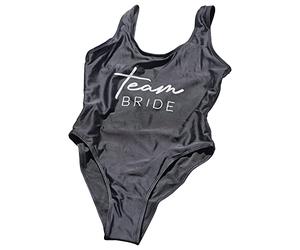 Ginger Ray Costume da Bagno Team Bride in Nero per Addio al Nubilato e Luna di Miele - S-L
