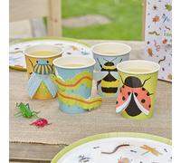 Ginger Ray Creepy Crawly - Bicchieri di carta per feste con insetti pop-up 3D, per bambini, confezione da 8, multicolore
