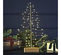 Ginger Ray Decorazione da tavolo per camino, albero di Natale con luci a LED, con filo dorato