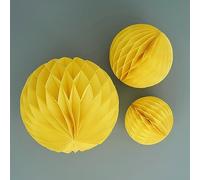 Ginger Ray Decorazioni per feste, a nido d'ape, confezione da 3, colore: giallo