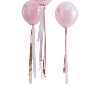 Ginger Ray Decorazioni per feste in lamina d'oro rosa e nastro di tessuto rosa a forma di coda di palloncino