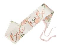 Ginger Ray - Fascia per addio al nubilato, motivo floreale, con scritta “Bride To Be”, colore: oro rosa