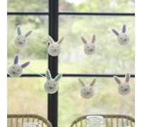 Ginger Ray- Ghirlanda Decorativa con 8 Sagome a Forma di Testa di Coniglietto in Feltro, Colori Pastello, 1,5 m, BN-108