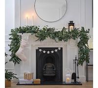 Ginger Ray Ghirlanda natalizia con foglie di eucalipto, festone per camino, decorazione da appendere, 3 m