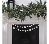 Ginger Ray Ghirlanda natalizia con perline e stelle in feltro, decorazione da appendere, 3 m