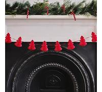 Ginger Ray Ghirlanda rossa a nido d'ape per albero di Natale, da appendere, 2 m