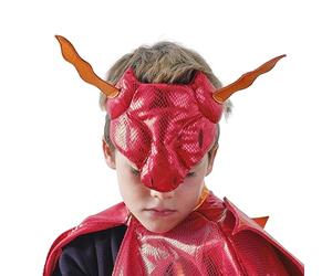 Ginger Ray Maschera Red Dragon per ragazzi con scale e corni per feste di compleanno e costume Age: 3-7 anni