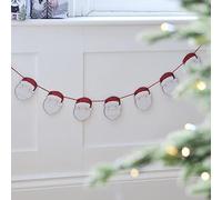 Ginger Ray Ghirlanda legno con Babbo Natale, Rosso, MLC-113