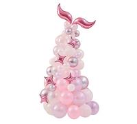 Ginger Ray Palloncini a forma di coda di sirena, decorazione per feste a forma di coda di sirena, confezione da 80