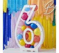 Ginger Ray Palloncino mosaico numero 6 decorazione festa di compleanno, oro rosa, arcobaleno