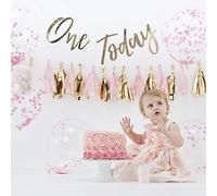 Ginger Ray Pink & Gold - Kit per torta per ragazze, per il primo compleanno, con foto e mix