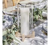 Ginger Ray Portacandele in vetro con base in legno per matrimoni e feste