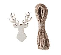 Ginger Ray - Set di 16 biglietti di Natale in legno a forma di cervo