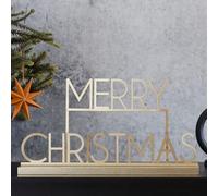Ginger Ray Targa decorativa da tavolo in metallo dorato con scritta "Merry Christmas"
