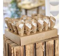 Ginger Ray Vassoio per matrimonio con 24 coni in carta kraft e coriandoli di carta verde pastello da 168 g, colore neutro