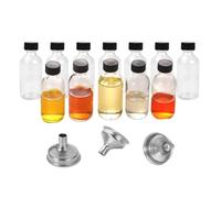 Ginger Shots Bottles, 12-Pack 2oz Glass Juice Containers with Lids, Leak-Proof Oil Dispensing Bottles, Storage Jars with 3 Stainless Steel Funnels for Outdoor, 1.5×3.7in