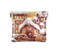 Gingerbread Candy Christmas PU Leather Small Coin Cute Card Key Organizer per donna ragazza, Caramelle di pan di zenzero, Decorazione