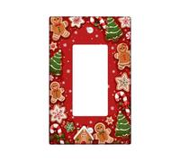 Gingerbread Christmas Holiday Citazione Man Single Rocker Light Switch | Biscotto di pan di zenzero, bastoncini di zucchero, accenti invernali di fiocchi di neve, decorazione per la casa stagionale