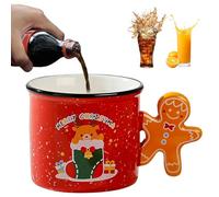 Gingerbread Coffee Mug - Tea Cup Ceramic Gingerbread Man Coffee Mugs, Novelty Couple Ceramic Mug, Creative Water Cup with Gingerbread Handle Couple Drink Mup for Hot Chocolate & Milk