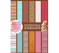 Gingerbread Dreams A4 Scrapbook Paper Pad: 36 sheets (12 designs, 3 of each design) plus BONUS PAGES
