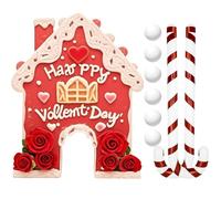 Gingerbread Golf Game Set |35cm Valentine's Day Sports Putting Toys -Eye-Catching Design Party Game With Candy Cane Clubs And Balls - For Living Room Holiday Birthday Party Night Indoor Home