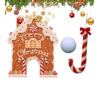 Gingerbread Golf Game Set,40x30x2cm Small Party Favor | Festive Mini Golf Activity With Candy Cane Club & Balls | Sturdy For Boys Girls Children Home Traveling Schools Indoor Activity