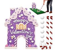 Gingerbread Golf Game Set - Valentine's & Holiday Putting Toy with Candy Cane Clubs and Balls For Indoor Fun, Family Games, Home, Living Room, Birthday Or Party Night