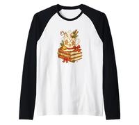 Gingerbread Hot Cocoa & Books Cozy Christmas Reader Maglia con Maniche Raglan