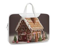 Gingerbread House Borsa a tracolla in pelle stampata per uomo donna borsa da viaggio Business Office Hangbag Laptop Pack Crossbody, Stile bianco, 42x30.5cm