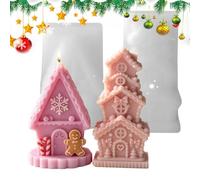 Gingerbread House Candle Silicone Mold - Christmas Cabin 2-Pack