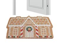Gingerbread House Doormat - Christmas Door Mat, Gingerbread Door Mat 80×50cm, Slip Mats | Christmas Welcome Mats for Holiday Outdoor Indoor Porch Entryway Kitchen Bathroom Living Room