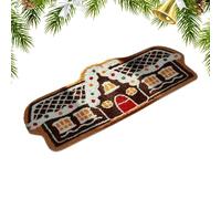 Gingerbread House Doormat - Christmas Welcome Mat | Gingerbread House Rug | Plush Christmas Porch Gingerbread Rug For Indoor Outdoor Christmas Carpet Photo Prop Gift Decoration