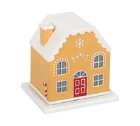 Gingerbread House Holder - Christmas Aromatherapy Ornament | Ceramic Snow Cabin Incense Burner for Winter Decor, Holiday Table Centerpiece, Home Living Room Windowsill Fireplace Seasonal Displ