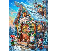 Gingerbread House in Christmas Snow Puzzle 1000 Pezzi Paesaggi Classici Mondiali Mitos Cuento De Hadas Rompicapo Collezione Per Amanti Del Puzzle Relax E Sfida Difficile Per Adulti 1000 PCS