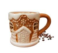 Gingerbread House Mug 11oz Christmas Beverage Container LED Light Decorative Holiday Cup Seasonal Display Charming Collectible Accent Enjoy Warm Drinks | For Collectors Party Hosts Teachers Students H