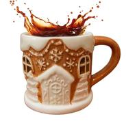 Gingerbread House Mug - Christmas Drinking Conatiner With LED Light,Holiday Beverage Mug | Kitchen Storage & Organisation For Collectors Holiday Gathering Family Dinner Juice Office Kitchen