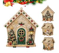 gingerbread house pearl art kit,diy christmas pearl beads art(D)