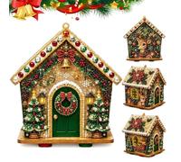 Gingerbread House Pearl Art Kit,diy Christmas Pearl Beads Art(E)