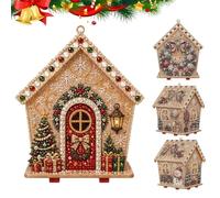 gingerbread house pearl art kit,diy christmas pearl beads art(E)