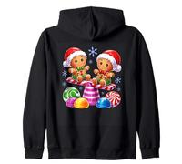 Gingerbread Kids Candy Cane Vacanza Divertimento Felpa con Cappuccio