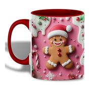 Gingerbread Man 3D Cute Holiday With Candy Design Mug Eleganti Tazze Unico Tazzine Da Caffè Per Espresso Cucina Tè 330Ml