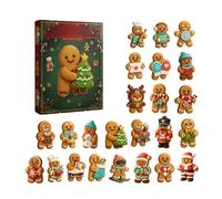 Gingerbread Man Advent Calendars 2025, 24 Days Christmas Countdown Calendar with 2D Acrylic Gingerbread Pendants, Funny Christmas Tree Decoration for Indoor Outdoor