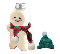Gingerbread Man Bottle - Festive Drink Container, Seasonal Beverage Jar for Family Gatherings, Glass Drink Holder with Secure Lid, Kitchenware Accessory, Holiday Drinking Vessel for Milk, Juice