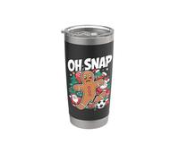 Gingerbread Man Calcio Natale Oh Snap Bicchiere termico in acciaio inox doppia parete