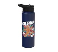 Gingerbread Man Calcio Natale Oh Snap Stainless Steel Insulated Water Bottle