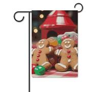 Gingerbread Man Candy Flag 30,5 x 45,7 cm poliestere double face bandiere da giardino bandiere di benvenuto banner decorazione esterna per cortile portico prato