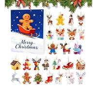 Gingerbread Man Christmas Countdown Calendar | 2D Flat Gingerbreadd Mans Ornament | Holiday Advent Decor for Vacation Offices Desk Wall Tree Kids Toddler Teen Adult Boy Girl Family