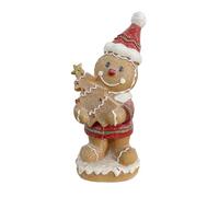 Gingerbread Man Christmas Ornaments, Festive Figurine Set, Small Resin Figurines for Holiday Display Cabinet Coffee Table Mantel Bookshelf Decorations, 3.94x2.95x9.37 inches