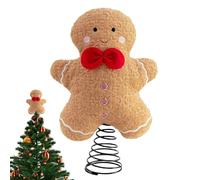 Gingerbread Man - Christmas Tree Topper | Festive Gingerbread Tree Ornament, Plush Sweet Christmas Decoration for Fireplace Indoor Winter Dining Table Home Christmass Party