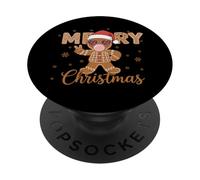 Gingerbread Man Cookie Icing Dad Mom Kids Christmas PopSockets PopGrip Adesivo